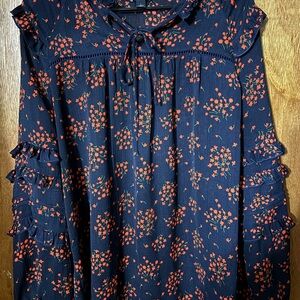 Ann Taylor Black and Orange Women's Top